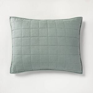 Casaluna -  Linen-Blend Pillow Sham Minimalist OEKO-T Sage Green
